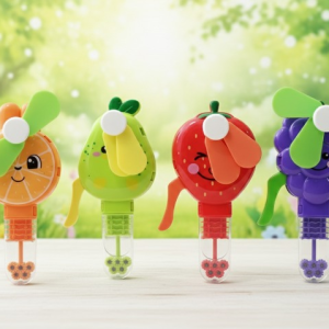 Handheld Fruit Shape Toy Fan for Kids  Cute Cartoon Design, Safe Soft Blades, Portable Mini Fan for Summer Play & Cooling (Random Design)