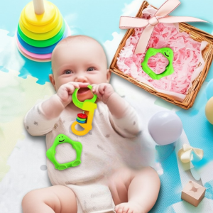 3 Pcs Baby Rattle Set Non-Toxic Plastic Toys for Newborns, Safe & Lightweight, Colorful Shapes for Sensory and Motor Skill Development (0-3 Years)
