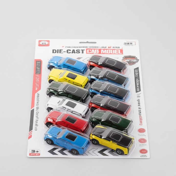 Die-Cast Metal Toy Cars Set Pack of 12 Assorted SUV Models in Vibrant Colors for Kids Play, Collecting, Racing, and Gifting