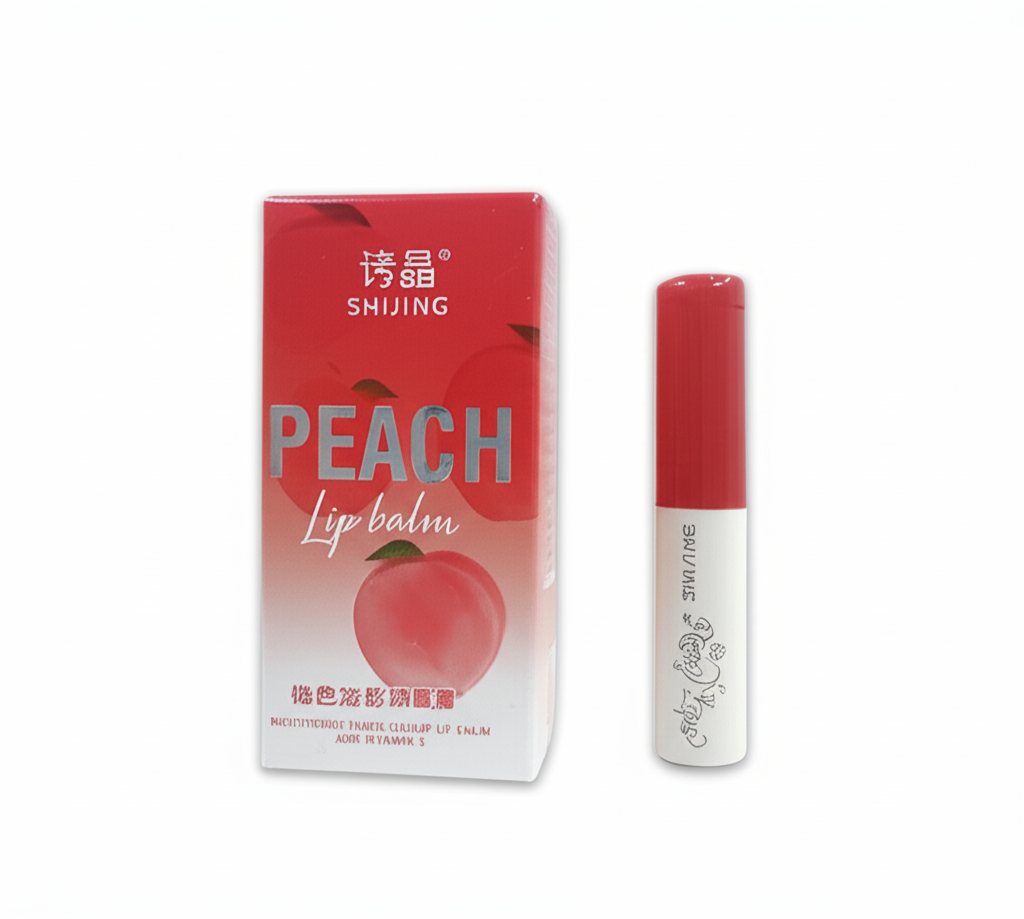 3 In 1 Shijing Peach Lip Balm 3-in-1 Moisturizing, Hydrating, Protective & Nourishing Lip Care with Vitamin E Natural Peach Flavor, Organic, Vegan & Cruelty-Free - Image 2