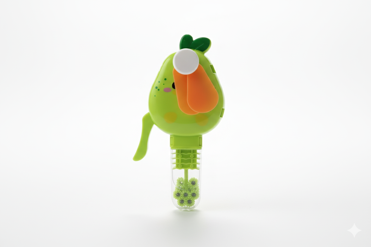 Handheld Fruit Shape Toy Fan for Kids Cute Cartoon Design, Safe Soft Blades, Portable Mini Fan for Summer Play & Cooling (Random Design) - Image 5