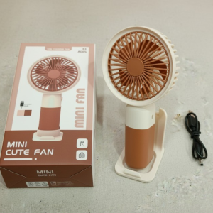 Mini Cute Fan  Portable USB Rechargeable Handheld Cooling Fan for Kids & Adults, Stand/Base Included (Random Color)