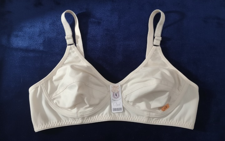 Jersey Soft Fabric Non-Padded Bra for Women Plain Comfortable & Lightweight Everyday Wear Lingerie in Beige, Available Sizes 32 to 42