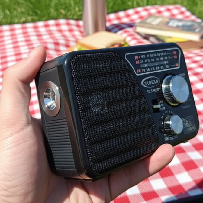 YUEGAN YG-518URT 3-Band Portable Radio with USB/TF MP3 Player, Aux Input, Flashlight & Rechargeable Battery AM/FM/SW - Image 4