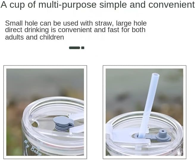 Unicorn Shape 350 ML Glass Mug with Straw and Lid Creative Cartoon Children's Glass Milk Cup Juice Glass Drink Ware Water Bottle 1 pcs (Unicorn Shape ) - Image 2