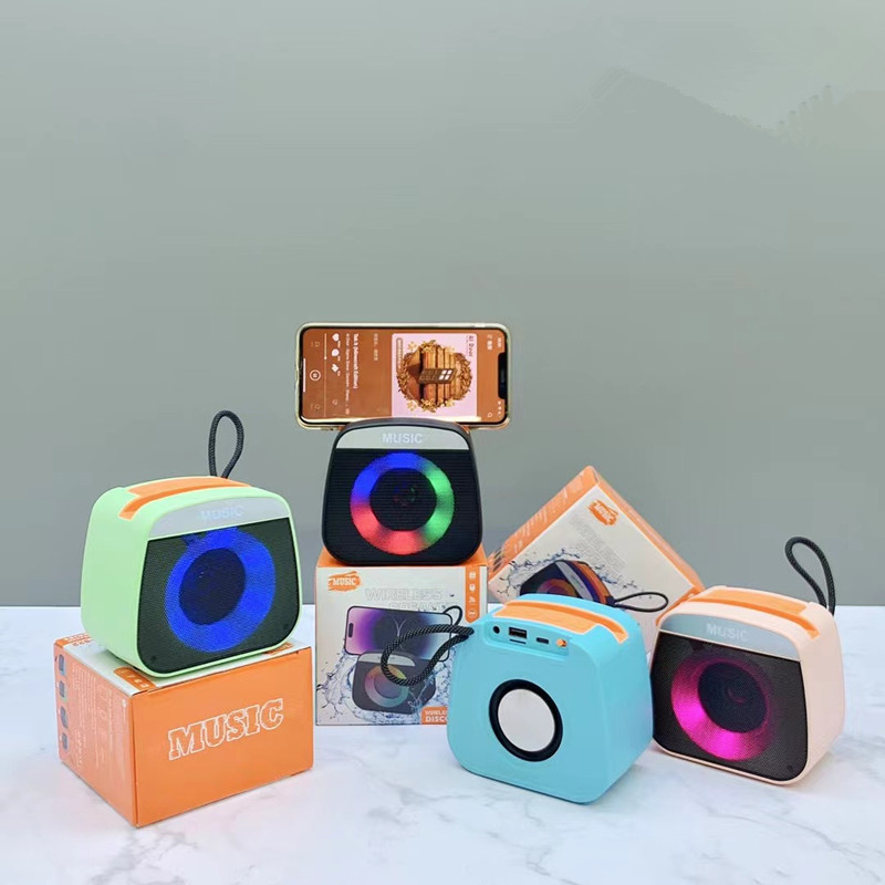 Portable Rechargeable Mini Blutooth Speaker Small LED Lights Portable Wireless Bluetooth Speaker for Outdoor Camping (Random Color) - Image 3