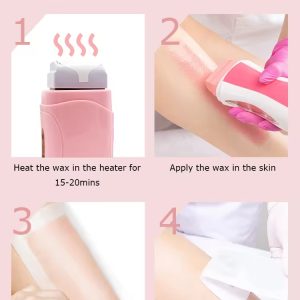 Refill Wax for Women, Roll On Wax Refill for Hair Areas of the Body, Roller Waxing Hair Removal Depilatory Refill Wax with different flavour (1 Pc) (Random Flavors)