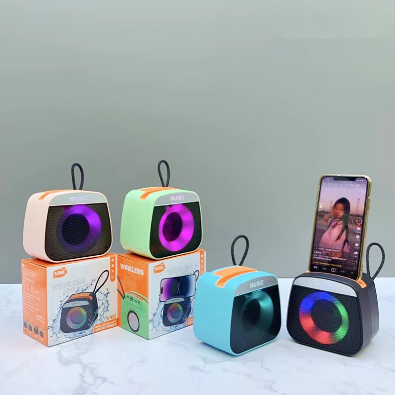 Portable Rechargeable Mini Blutooth Speaker Small LED Lights Portable Wireless Bluetooth Speaker for Outdoor Camping (Random Color) - Image 2