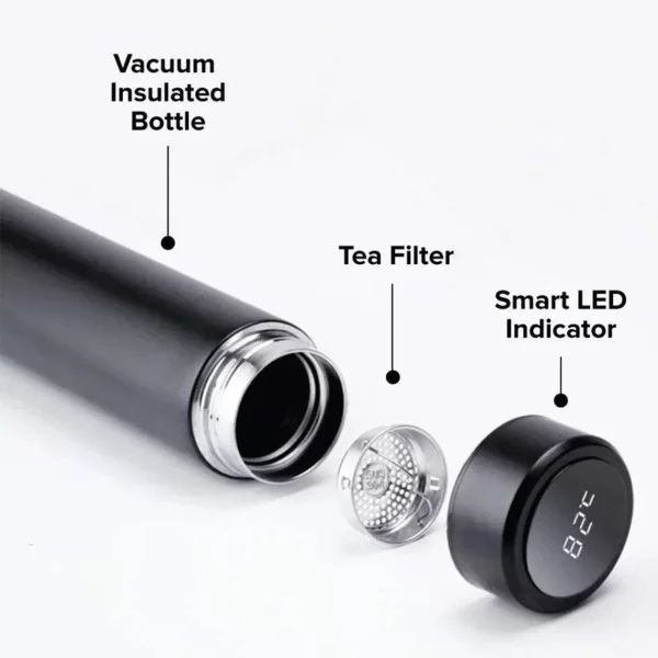 Temperature Display Vacuum Insulated Water Bottle Thermo Flask Made of Premium Stainless Steel Coffee Cup -500 ml (Random Color) - Image 5