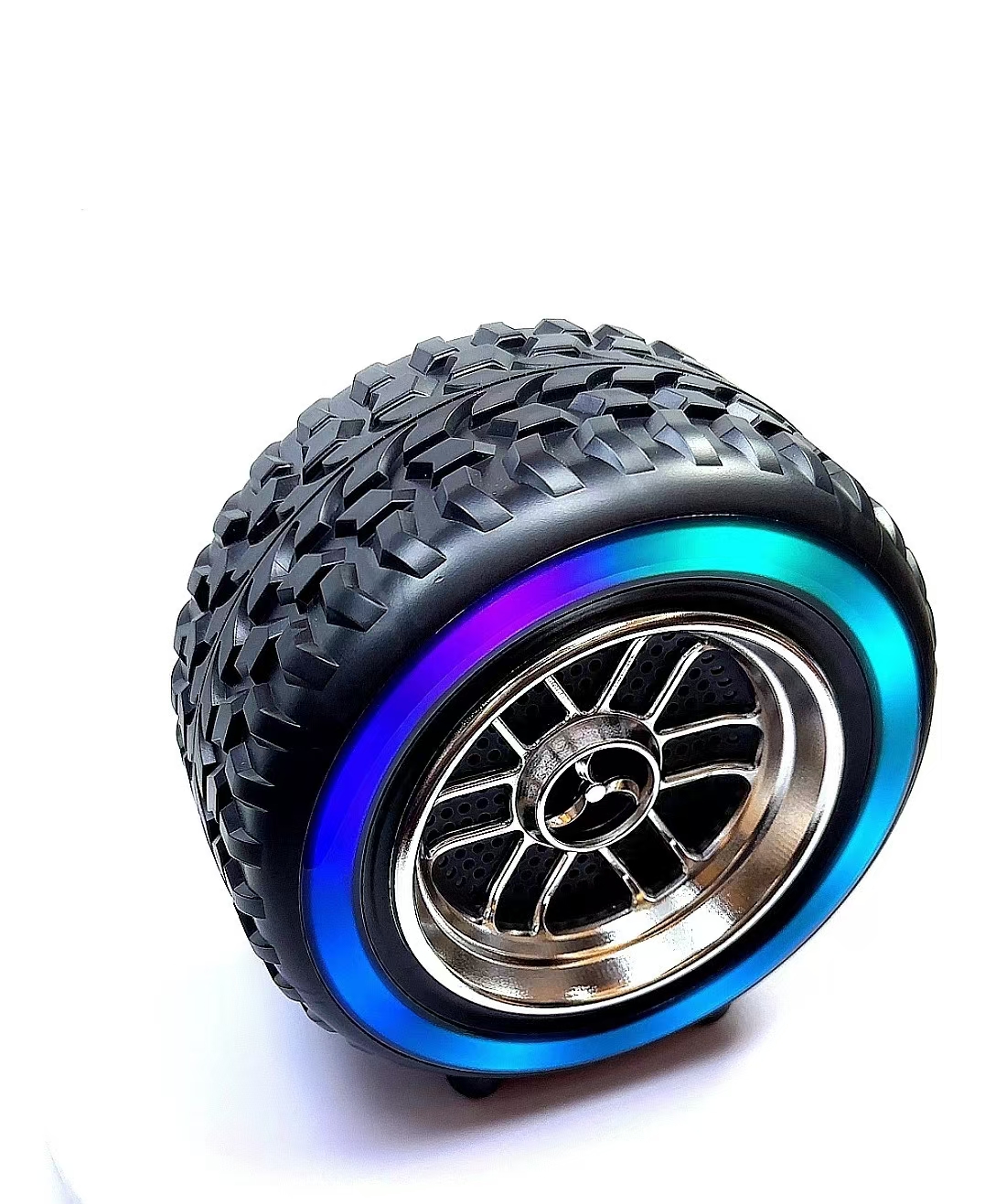 X-502 RGB Wheel-Shaped Wireless Speaker with Subwoofer Portable USB/BT Card Playback for Parties Computer Use - Image 4