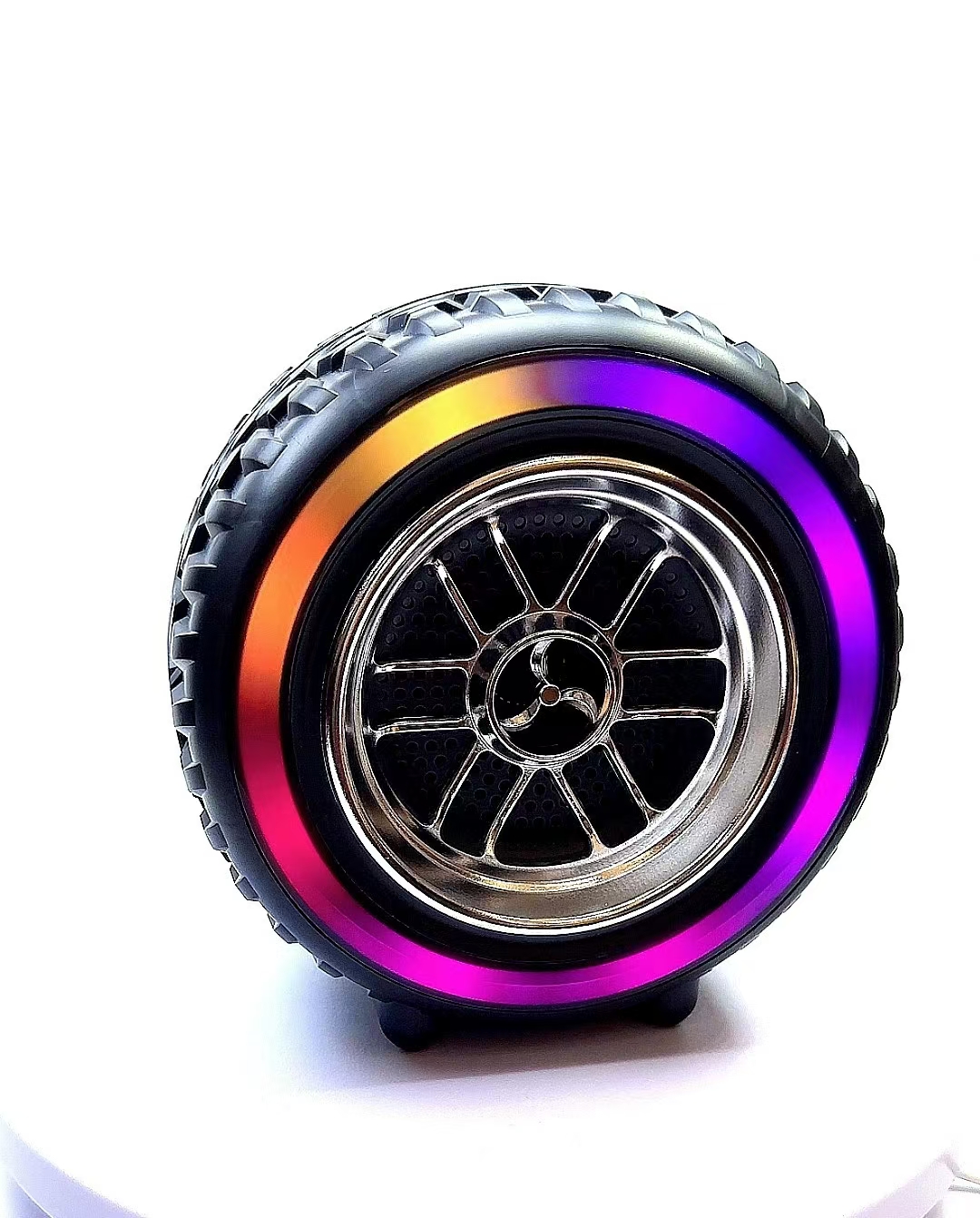 X-502 RGB Wheel-Shaped Wireless Speaker with Subwoofer Portable USB/BT Card Playback for Parties Computer Use - Image 5