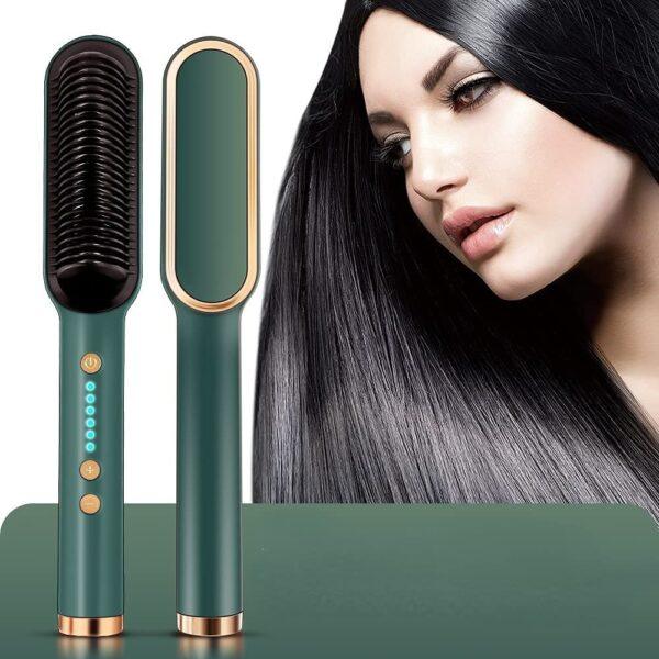 HQT-909B Hair Straightener Ceramic Heated Hair Brush | brush straightener | Ceramic Heated Hair | Hair styling | Hair Beauty Tool - Image 3