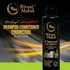 Rivaaj Mahal Charcoal Shampoo + Conditioner Â– Black Shine Formula for Deep Clean & Smooth Finish 200ml