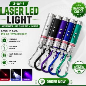 Laser LED Light with Key Chain (1 Pcs ) | Mulituse Laser Pointer (random color)