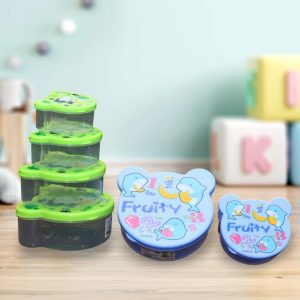 4-in-1 Bear Bowl Set – Stackable Plastic Storage & Serving Bowls for Home, Office & School