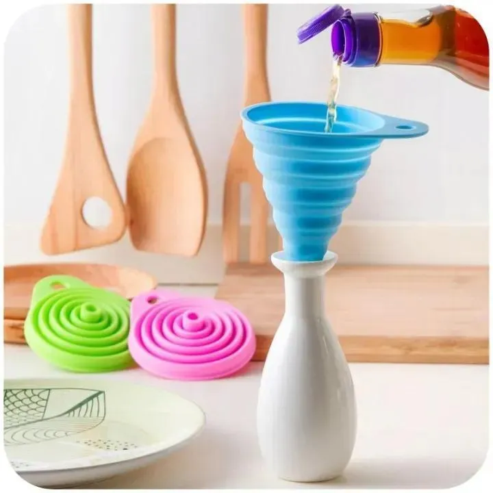 Collapsible Silicone Funnel Set of 2 – Foldable Kitchen Funnels for Bottles, Jars & Liquid Transfer - Image 3