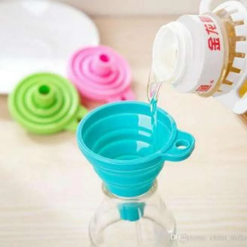 Collapsible Silicone Funnel Set of 2 – Foldable Kitchen Funnels for Bottles, Jars & Liquid Transfer - Image 4