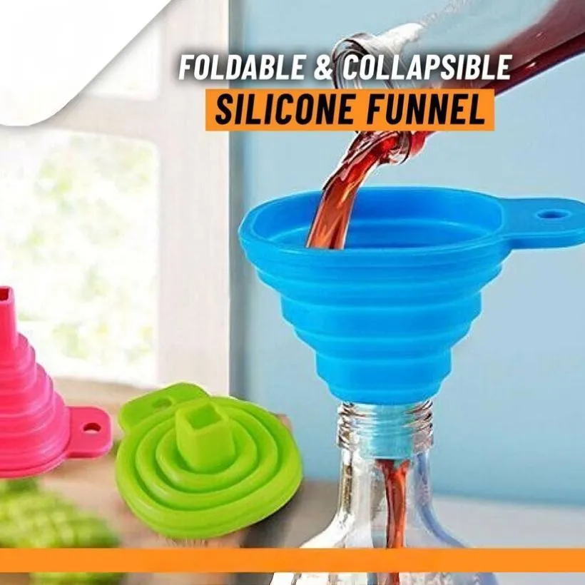Collapsible Silicone Funnel Set of 2 – Foldable Kitchen Funnels for Bottles, Jars & Liquid Transfer - Image 6