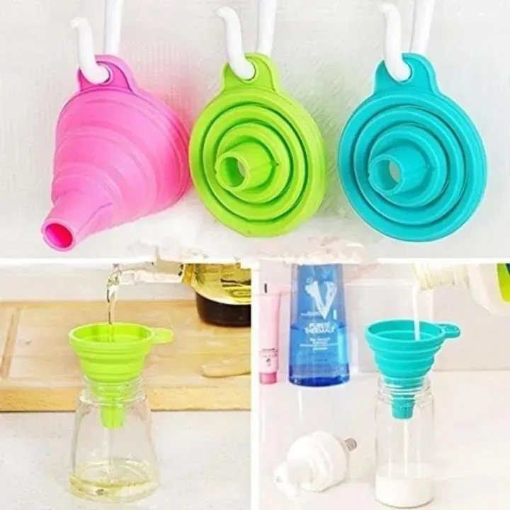 Collapsible Silicone Funnel Set of 2 – Foldable Kitchen Funnels for Bottles, Jars & Liquid Transfer - Image 7
