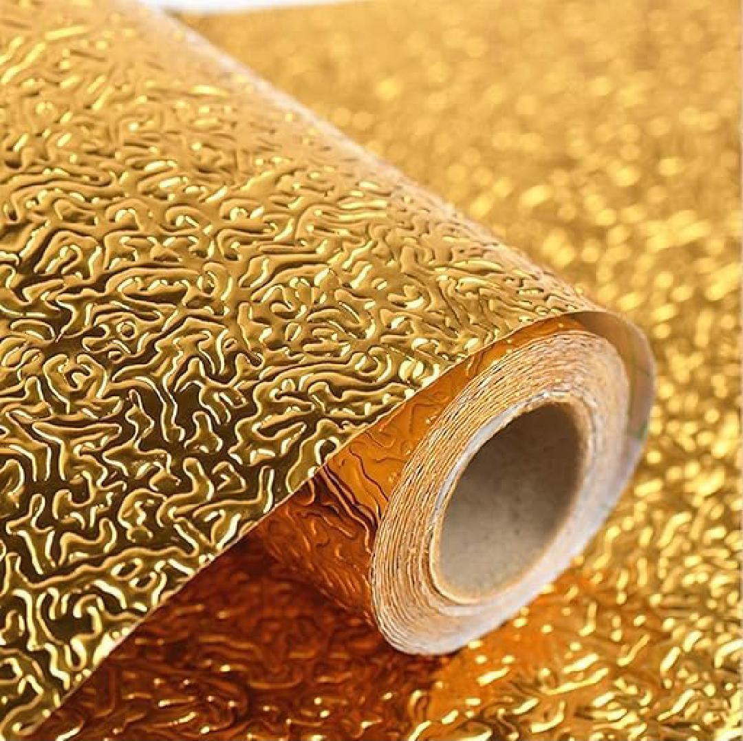 Golden Kitchen Foil Sticker Set of 3 – Waterproof, Heat-Resistant & Rust-Resistant Cabinet Liner Roll - Image 8