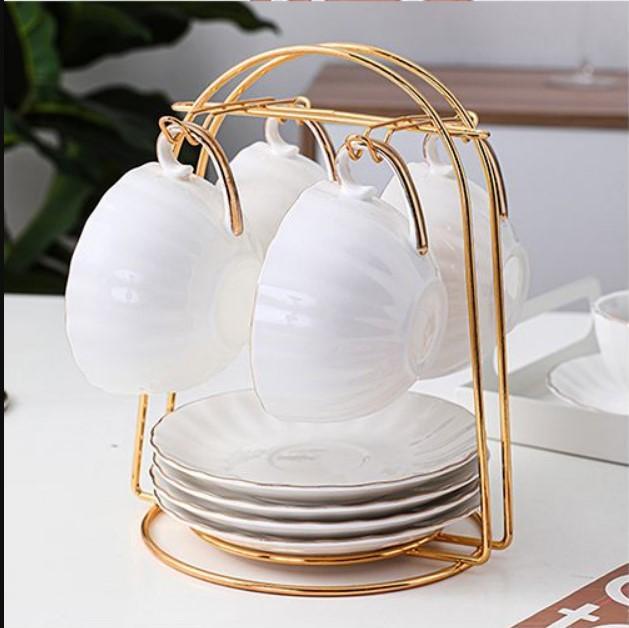 Golden Metal Cup Holder Dish Drying Rack for Kitchen Storage Stand – 1 Piece - Image 2