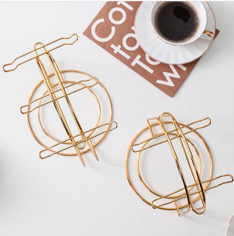 Golden Metal Cup Holder Dish Drying Rack for Kitchen Storage Stand – 1 Piece - Image 3