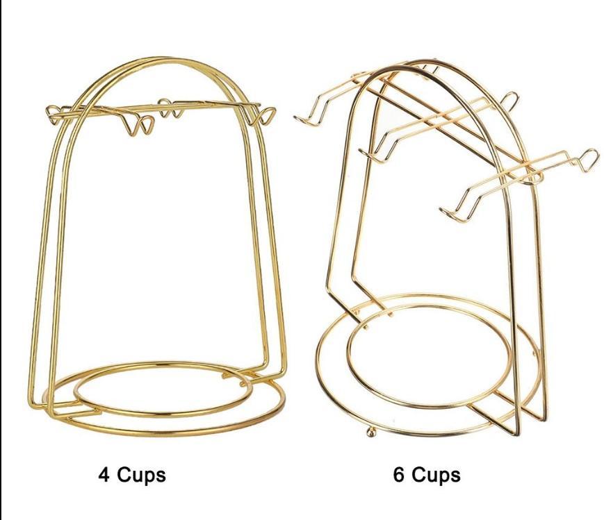 Golden Metal Cup Holder Dish Drying Rack for Kitchen Storage Stand – 1 Piece - Image 4