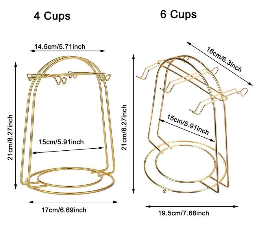 Golden Metal Cup Holder Dish Drying Rack for Kitchen Storage Stand – 1 Piece - Image 6