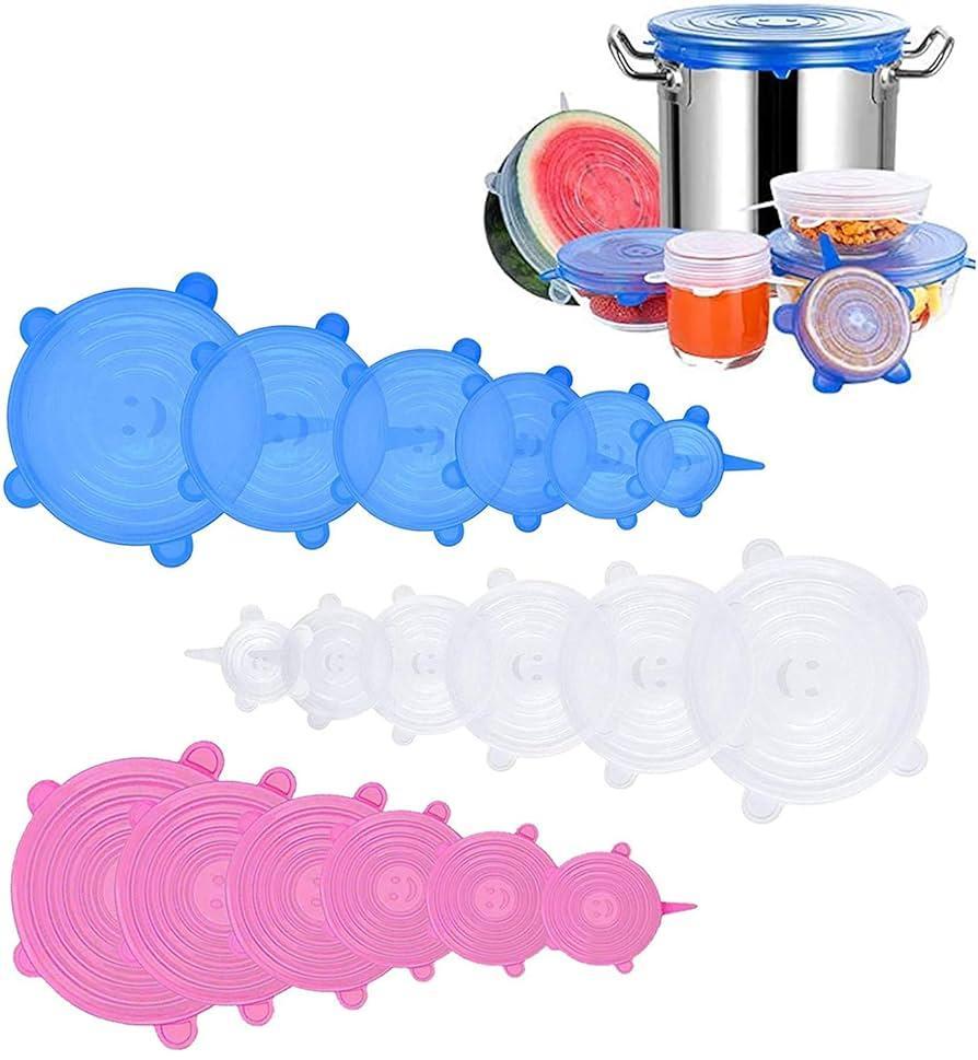 6-Piece Silicone Stretch Food Covers Set โ Reusable Leak-Proof Kitchen Bowl & Container Lids (Multicolor) - Image 2