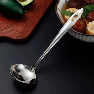 Premium Stainless Steel Oil Skimmer Spoon – Oil Separator & Fat Removal Ladle for Soups, Broths and Frying