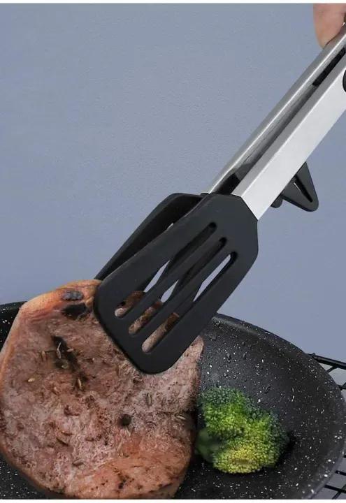 Premium Stainless Steel Kitchen Tongs with Heat-Resistant Silicone Grip | Non-Slip BBQ, Frying & Serving Tongs