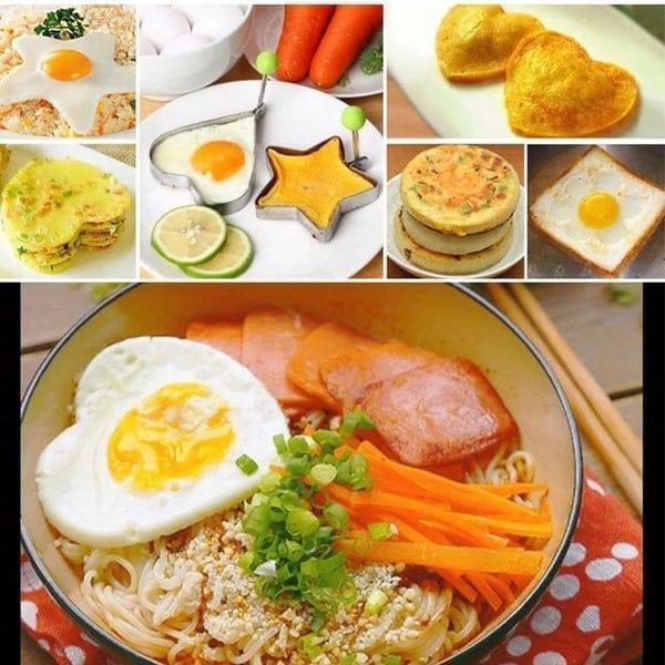 4-Piece Stainless Steel Egg Mold Set โ Heart, Star, Flower & Butterfly Shapes for Creative Breakfasts - Image 2