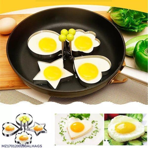 4-Piece Stainless Steel Egg Mold Set โ Heart, Star, Flower & Butterfly Shapes for Creative Breakfasts - Image 5