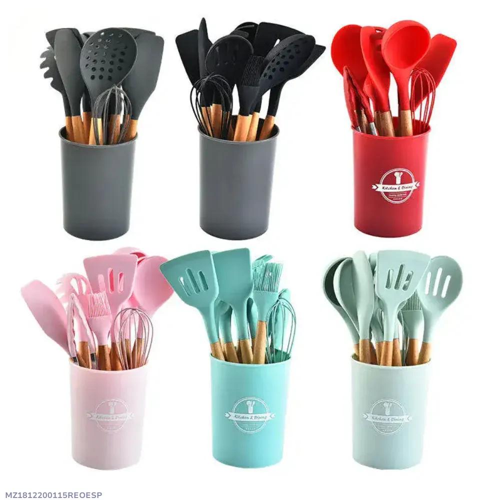 Premium Silicone Cooking Utensil Set | Heat-Resistant Non-Stick Kitchen Tool | Multicolor Cooking Spoon & Spatula - Image 2