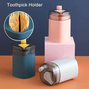 Automatic Toothpick Dispenser – Hygienic One-Touch Toothpick Holder Box (Green, Set of 1)