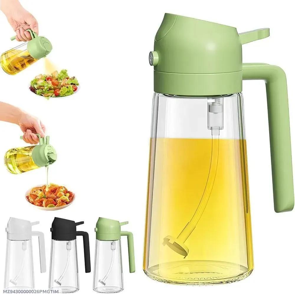 2-in-1 Oil Spray Bottle & Dispenser for Kitchen – Leakproof Glass Olive Oil Sprayer with Pouring Spout, Cooking Oil Mister - Image 6