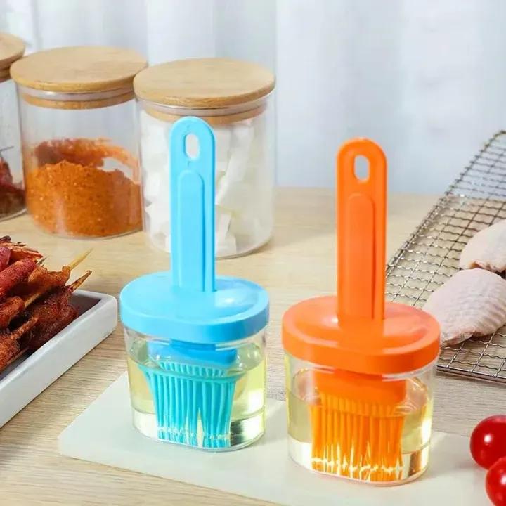 2-in-1 Oil Brush Bottle Dispenser for Cooking & BBQ – Silicone Basting Brush with Oil Container - Image 2