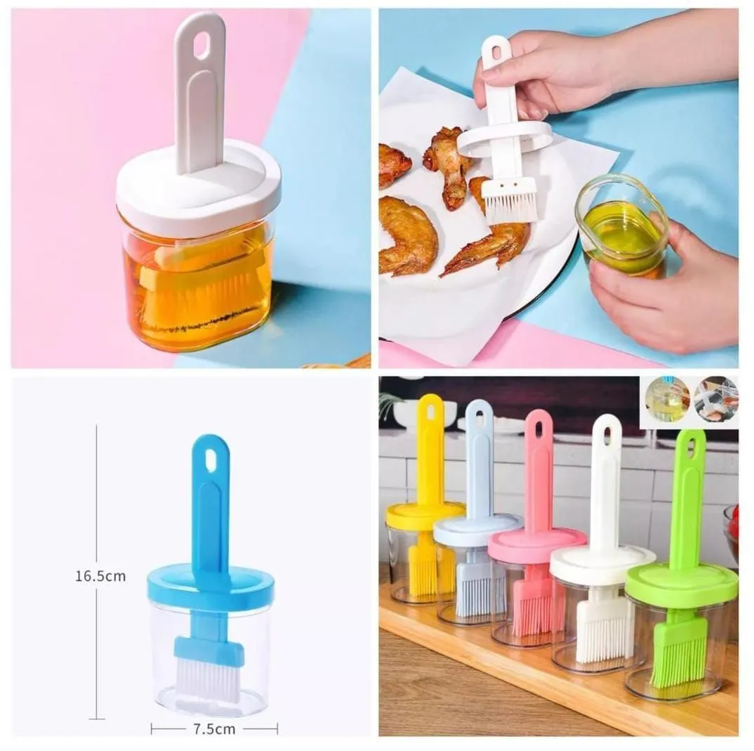 2-in-1 Oil Brush Bottle Dispenser for Cooking & BBQ – Silicone Basting Brush with Oil Container - Image 3