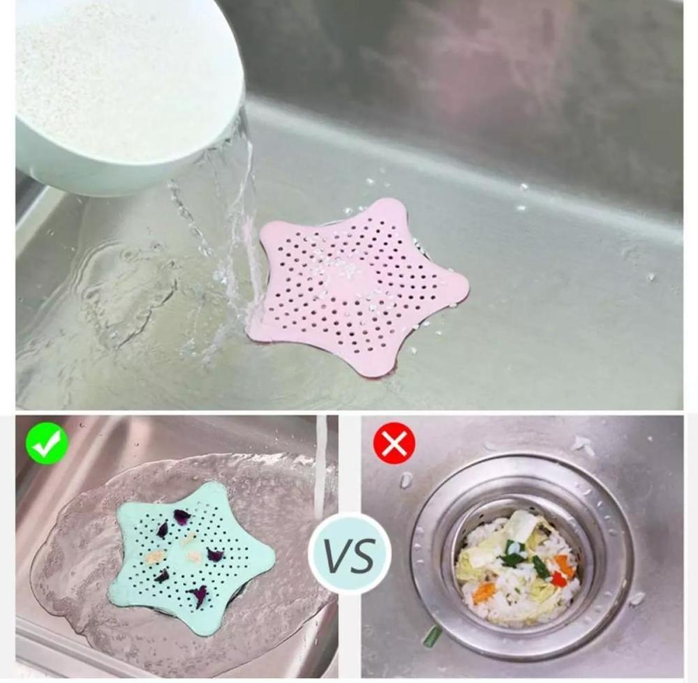 Star Shaped Silicone Kitchen Sink Drain Strainer Set of 3 – Anti-Clog Hair & Food Catcher