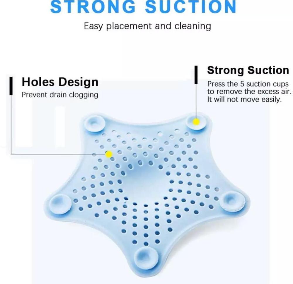 Star Shaped Silicone Kitchen Sink Drain Strainer Set of 3 – Anti-Clog Hair & Food Catcher - Image 2