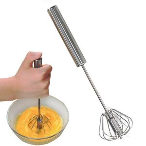 Stainless Steel Hand Mixer – Silver Modern Kitchen Tool | Durable Manual Whisk