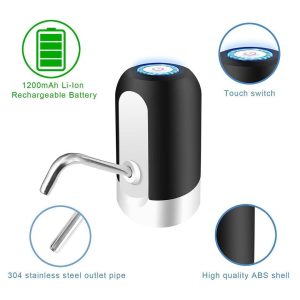 Touch Switch Water Dispenser Pump with 1200mAh Rechargeable Battery – Automatic Water Bottle Pump