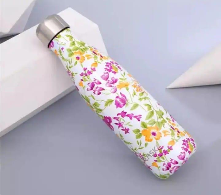 Tropical Floral Stainless Steel Water Bottle 500ml – Double Wall Vacuum Insulated Leak Proof Travel Flask for Office, School & Gym - Image 2