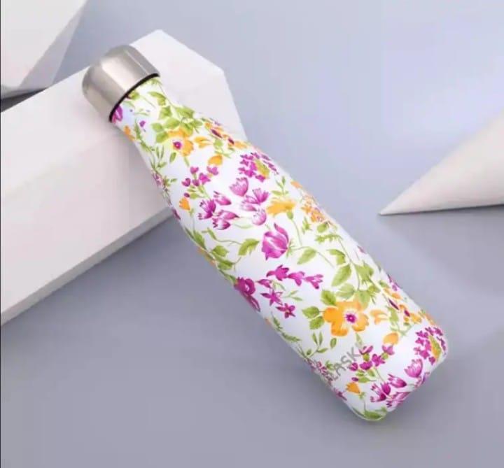 Tropical Floral Stainless Steel Water Bottle 500ml – Double Wall Vacuum Insulated Leak Proof Travel Flask for Office, School & Gym - Image 3