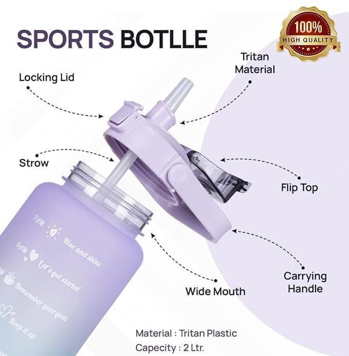 3 Pcs Gradient ABS Vacuum Water Bottles – 500ml Leak-Proof Travel Bottle Set - Image 3
