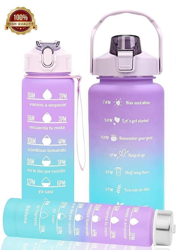 3 Pcs Gradient ABS Vacuum Water Bottles – 500ml Leak-Proof Travel Bottle Set - Image 4