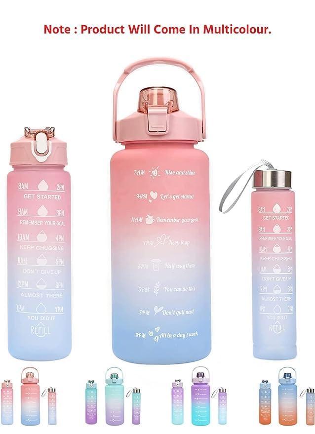 3 Pcs Gradient ABS Vacuum Water Bottles – 500ml Leak-Proof Travel Bottle Set - Image 2