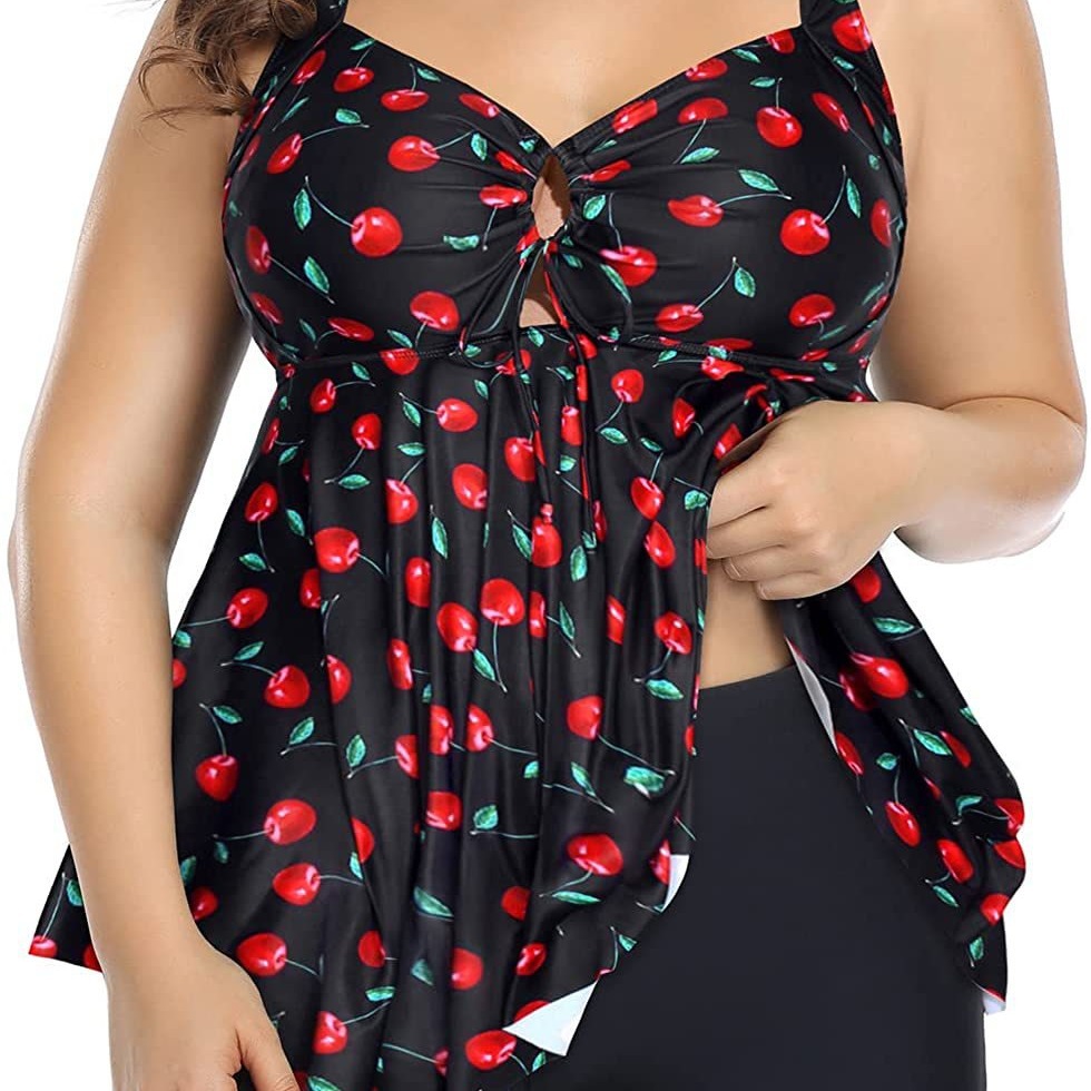 Plus Size Belly Contracting Swimsuit – Wine Red