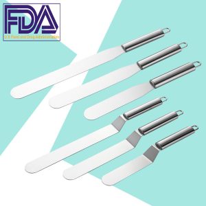 Stainless Steel Baking Scraper Set | Cake Spatula & Dough Scraper Tool for Baking | Durable Kitchen Scraper for Cream, Butter & Batter | New Arrival Pakistan