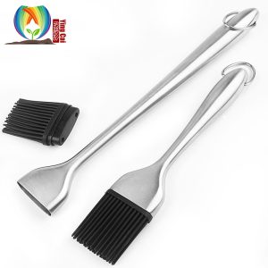 Stainless Steel Silicone Basting Brush Set | Heat Resistant Kitchen Oil & Marinade Brush for Cooking, Baking & BBQ | Durable BBQ Silicone Brush Pakistan
